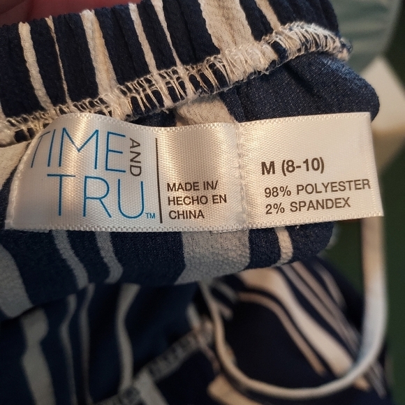 Time And Tru Blue/White Stripped Jumpsuit NWT Size Medium - Picture 8 of 8